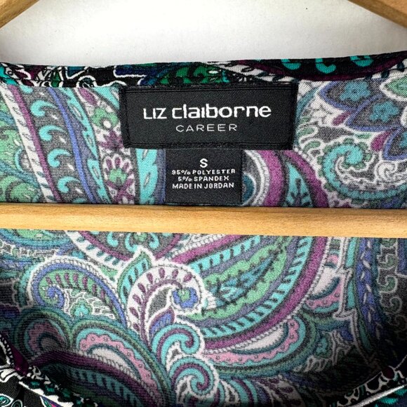 Liz Claiborne Paisley Long Sleeve Top - Picture 2 of 4